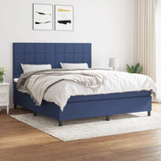 Boxspring met matras 180x200 cm blauw stof