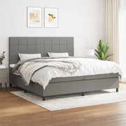 Boxspring met matras 200x200 cm donkergrijs