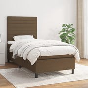 Boxspring 90x200 cm donkerbruin stof