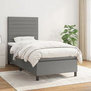 Boxspring met matras 100x200 cm donkergrijs