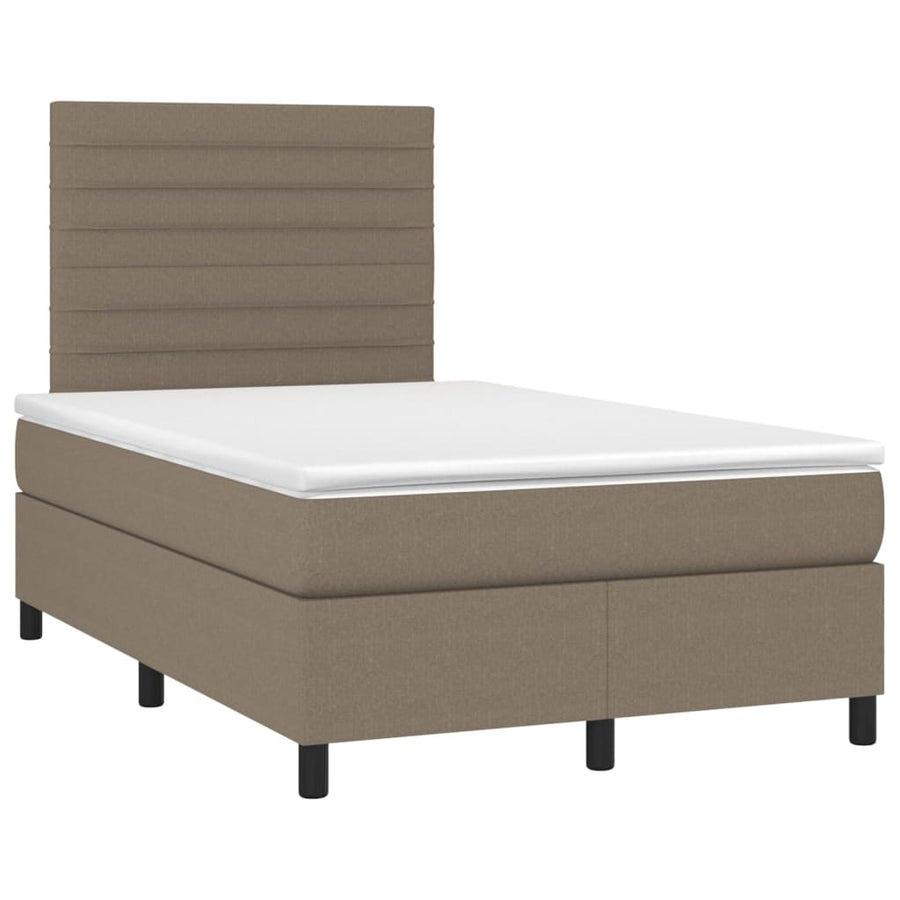 Boxspring met matras stof taupe 120x200 cm 120 x 200 cm Taupe