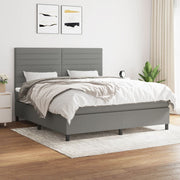 Boxspring met matras 180x200 cm donkergrijs