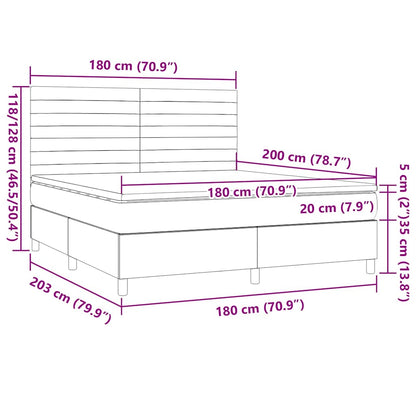 Boxspring Met Matras Stof 180 x 200 cm Donkerbruin