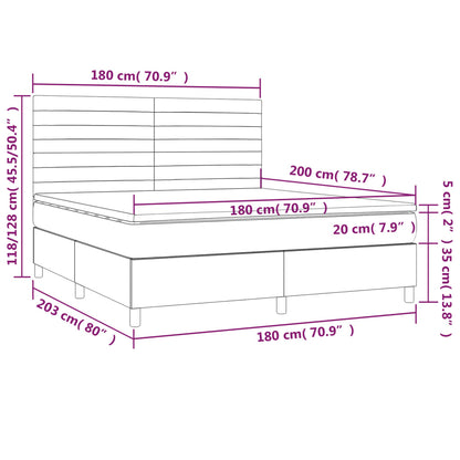 Boxspring Met Matras Stof Kleurig 180 x 200 cm Crème