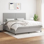 Boxspring met matras lichtgrijs 200x200 cm