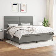 Boxspring met matras donkergrijs 200x200 cm