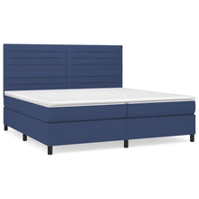 Boxspring Met Matras Stof Blauw 200 x 200 cm Horizontale strepen