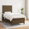 Boxspring met matras stof donkerbruin 80x200 cm