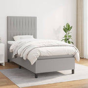 Boxspring met matras 90x200 cm lichtgrijs