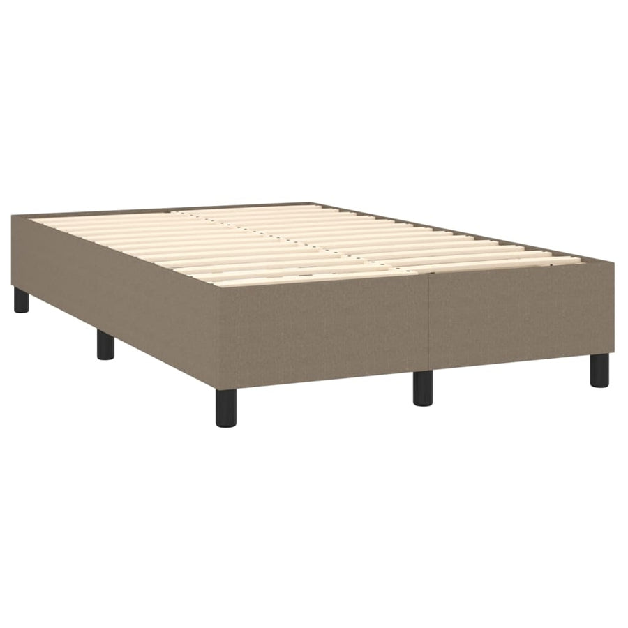 Boxspring met matras stof taupe 120x200 cm 120 x 200 cm Verticale strepen
