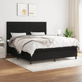 Boxspring met matras stof zwart 160x200 cm