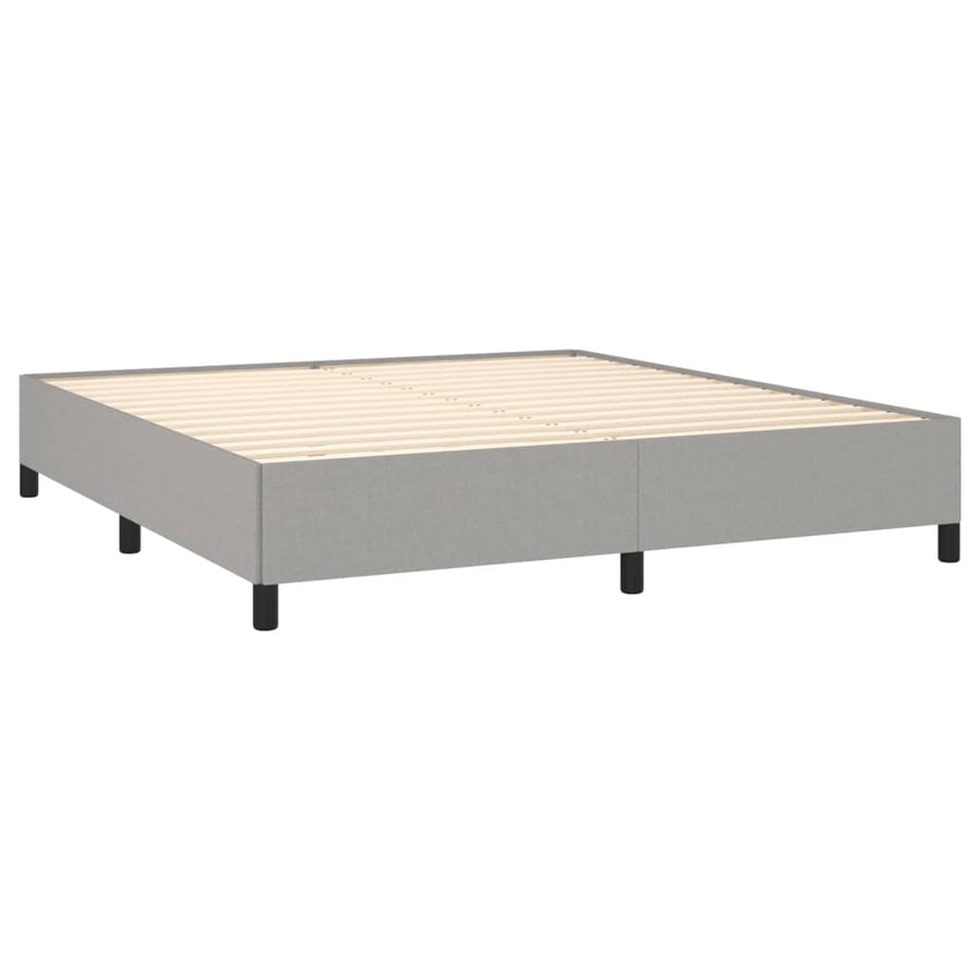 Boxspring Met Matras Stof Lichtgrijs 180 x 200 cm Verticale strepen