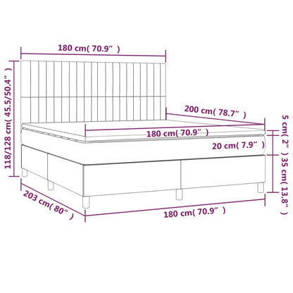 Boxspring met matras stof crèmekleurig 180x200 cm