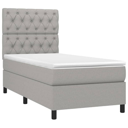 Boxspring Met Matras Stof Lichtgrijs 80 x 200 cm Getuft ontwerp