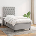 Boxspring met matras stof lichtgrijs 80x200 cm