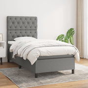 Boxspring 80x200 cm donkergrijs met matras