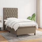 Boxspring 80x200 cm taupe met pocketvering matras