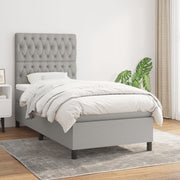 Boxspring 90x190 cm lichtgrijs stof