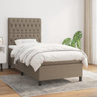 Boxspring Met Matras Stof Taupe 90 x 200 cm Getuft ontwerp