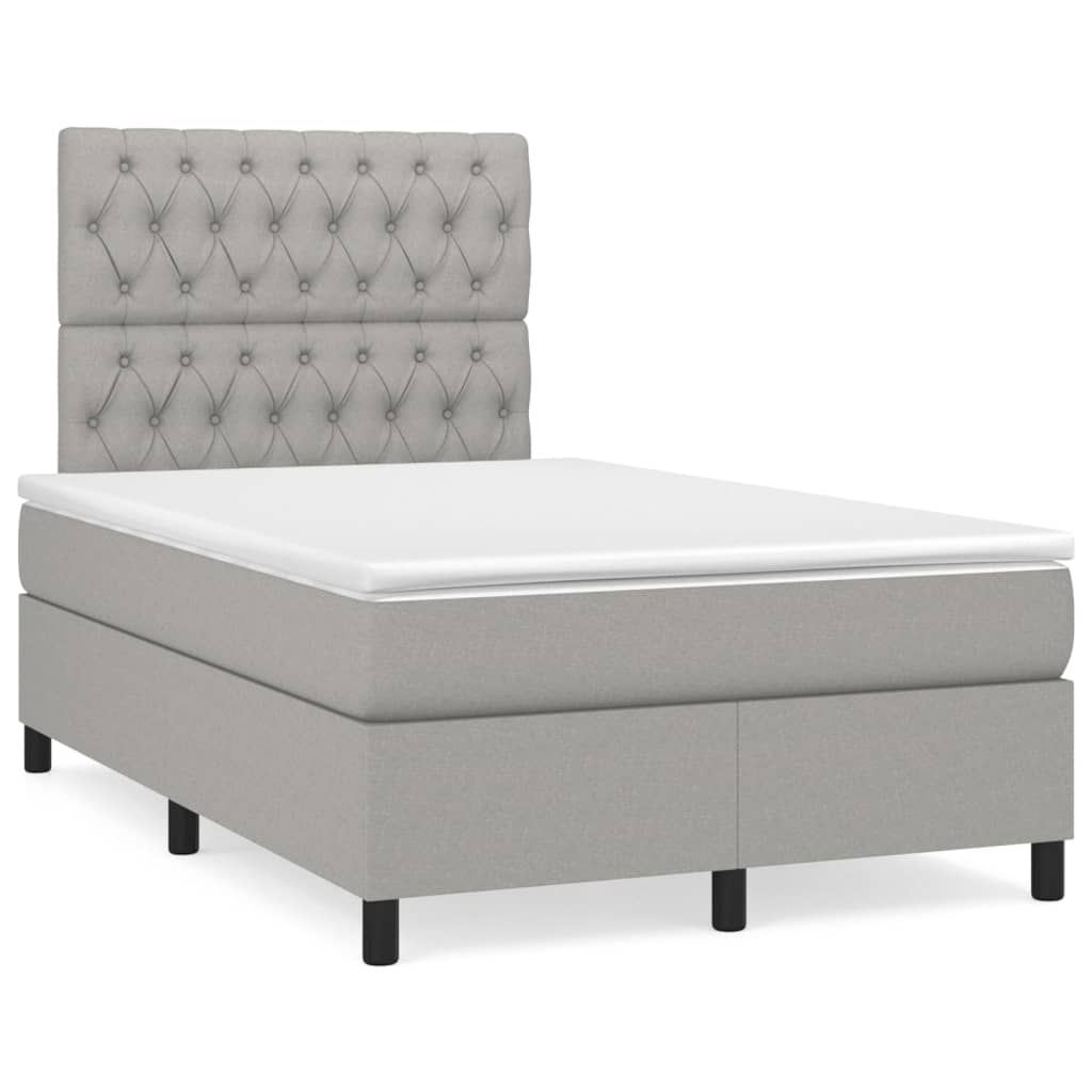 Boxspring Met Matras Stof Lichtgrijs 120 x 200 cm Getuft ontwerp