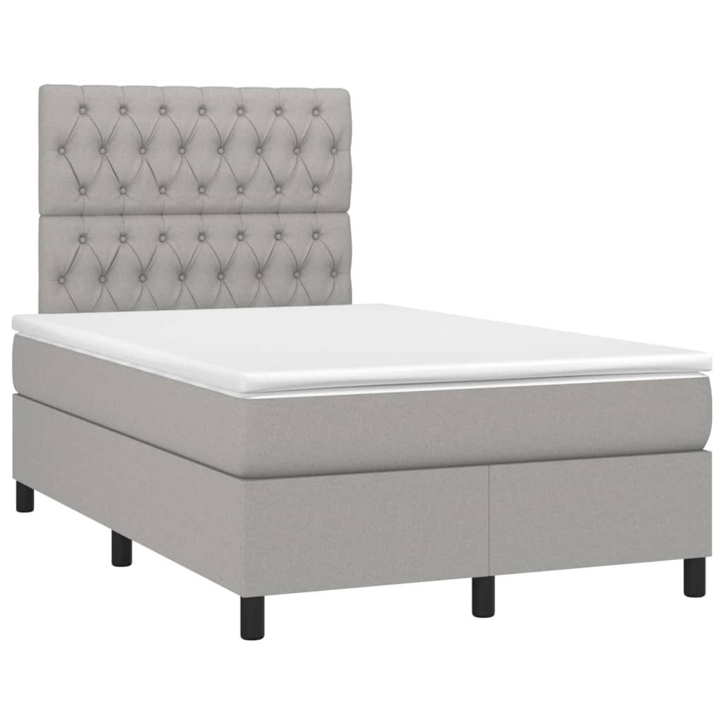 Boxspring Met Matras Stof Lichtgrijs 120 x 200 cm Getuft ontwerp