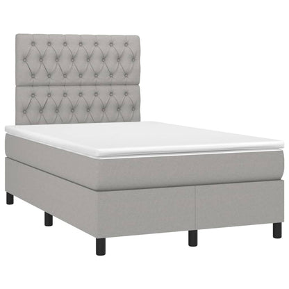 Boxspring Met Matras Stof Lichtgrijs 120 x 200 cm Getuft ontwerp
