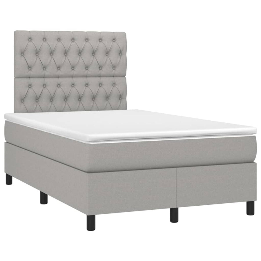 Boxspring Met Matras Stof Lichtgrijs 120 x 200 cm Getuft ontwerp