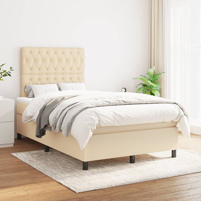Boxspring Met Matras Stof Kleurig Crème 120 x 200 cm Getuft ontwerp