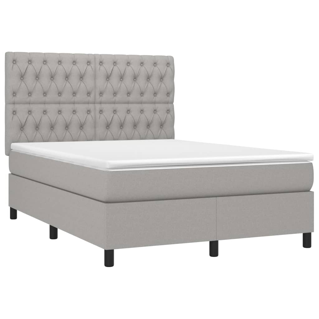 Boxspring Met Matras Stof Lichtgrijs 140 x 200 cm Getuft ontwerp