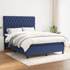 Boxspring Met Matras Stof Blauw 140 x 200 cm Getuft ontwerp