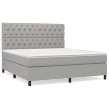Boxspring Met Matras Stof Lichtgrijs 160 x 200 cm Getuft ontwerp