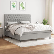 Boxspring met matras 160x200 cm lichtgrijs