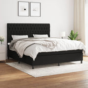 Boxspring 180x200 cm zwart met matras