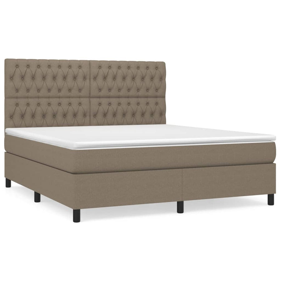 Boxspring Met Matras Stof Taupe 180 x 200 cm Getuft ontwerp