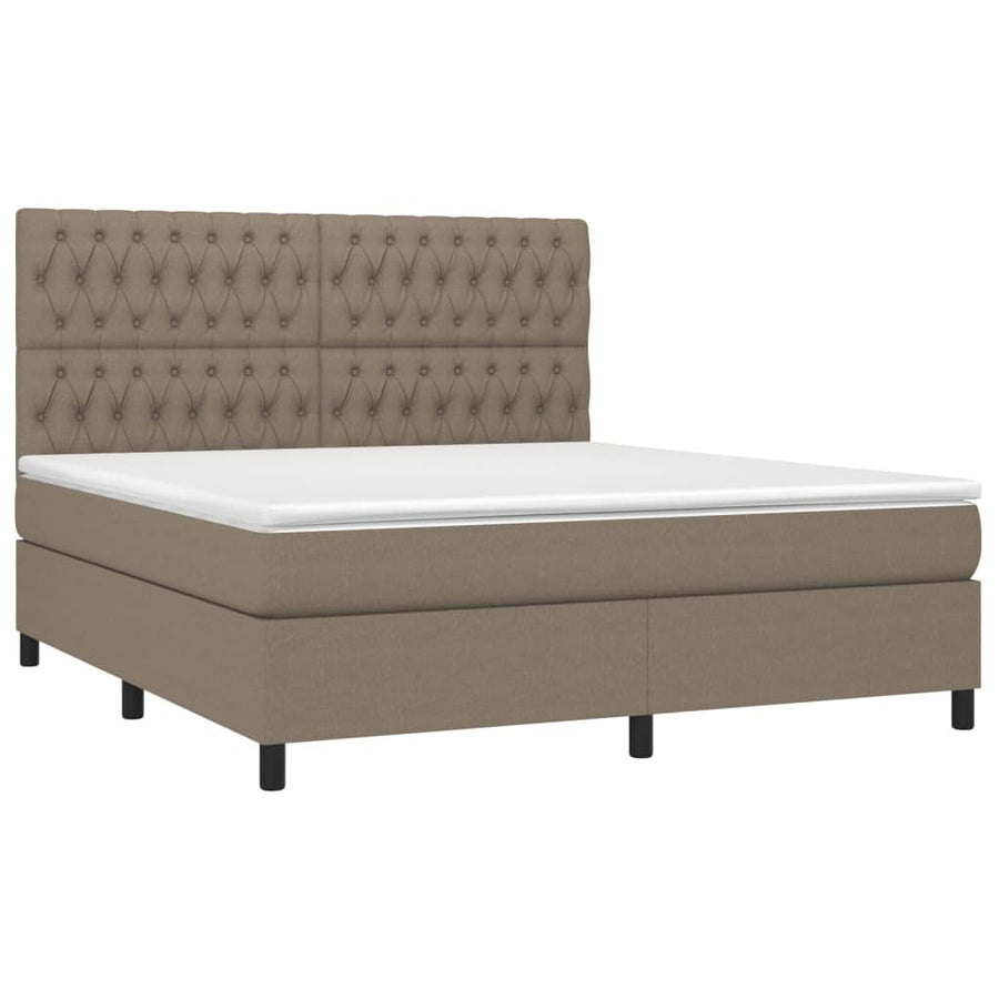 Boxspring Met Matras Stof Taupe 180 x 200 cm Getuft ontwerp