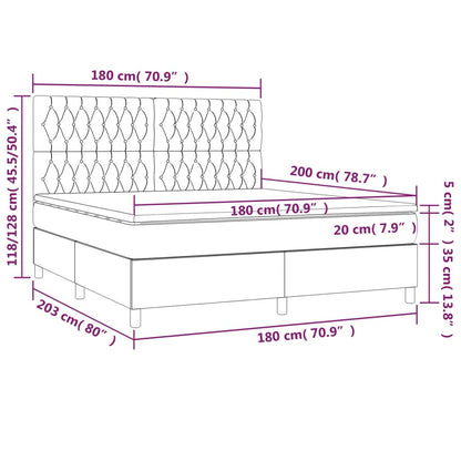 Boxspring Met Matras Stof Taupe 180 x 200 cm Getuft ontwerp