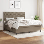 Boxspring Met Matras Stof Taupe 180 x 200 cm Getuft ontwerp