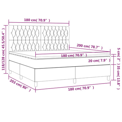 Boxspring Met Matras Stof Crèmekleurig 180X200 Cm 180 x 200 cm Getuft ontwerp