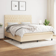 Boxspring 180x200 cm crème met pocketvering matras