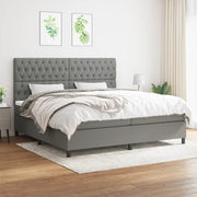 Boxspring met matras 200x200 cm donkergrijs