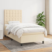 Boxspring 90x190 cm crèmekleurig