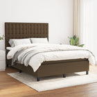 Boxspring met matras stof donkerbruin 140x190 cm 140 x 190 cm Donkerbruin