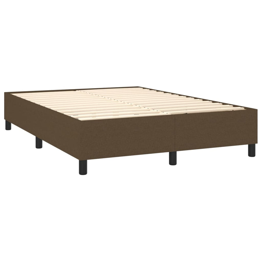 Boxspring met matras stof donkerbruin 140x200 cm 140 x 200 cm Donkerbruin