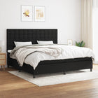 Box spring bed with mattress fabric black 200x200 cm