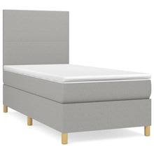 Boxspring Met Matras Stof Lichtgrijs 80 x 200 cm Effen ontwerp