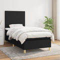 Boxspring met matras stof zwart 90x190 cm