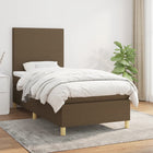 Boxspring met matras stof donkerbruin 90x190 cm 90 x 190 cm Donkerbruin