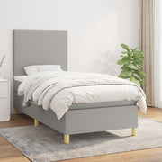 Boxspring 100x200 cm lichtgrijs stof