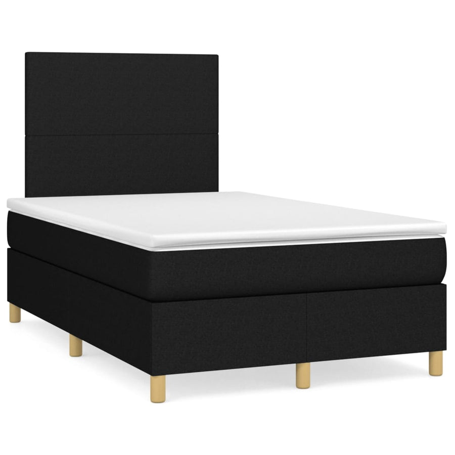 Boxspring Met Matras Stof Zwart 120 x 200 cm Effen ontwerp