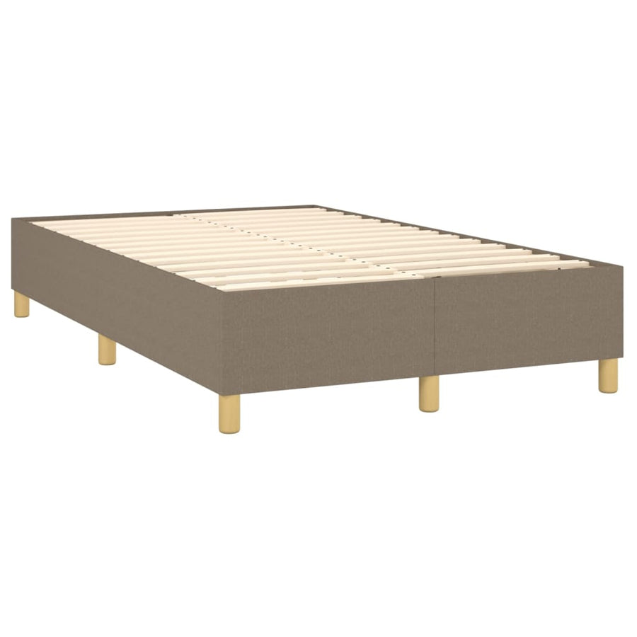 Boxspring met matras stof taupe 120x200 cm 120 x 200 cm Effen ontwerp